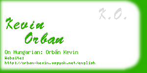 kevin orban business card