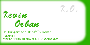 kevin orban business card
